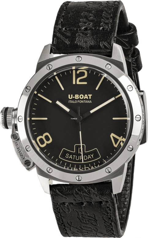 U-Boat,Classico 40mm,40mm,Stainless Steel,Black,Champagne,Automatic,Date,Day,8890