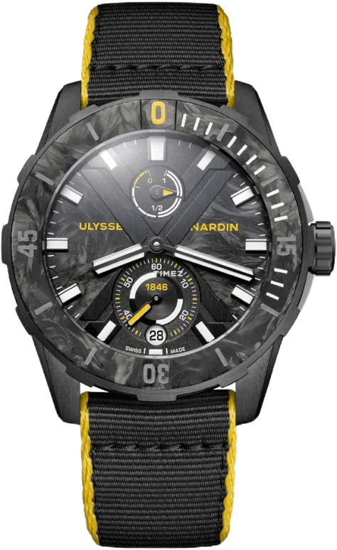 Ulysse Nardin,Diver 44mm,44mm,Titanium,Carbon,Black,Automatic,Day,Power Reserve Indicator,1183,1183-170LE/92-CAP