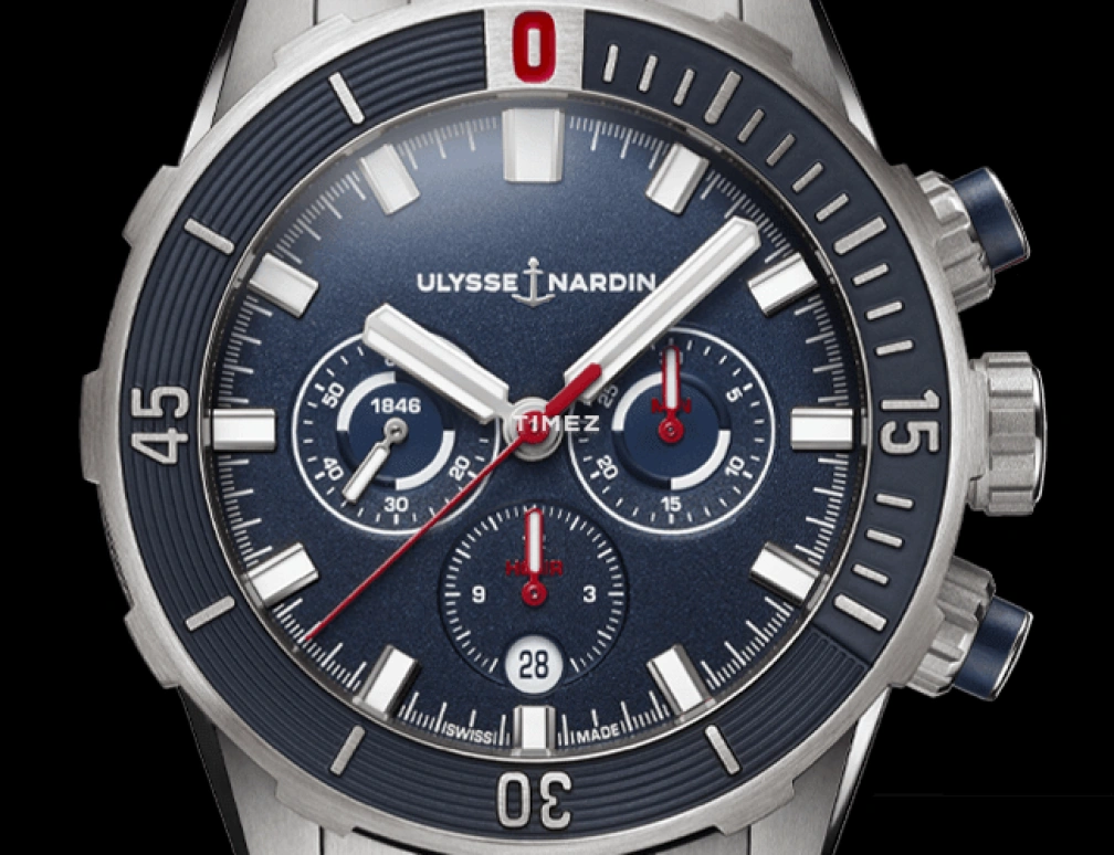 Ulysse Nardin,Diver 44mm,44mm,Titanium Gold,Blue,Automatic,Chronograph,Day,1503,1503-170-7M/93