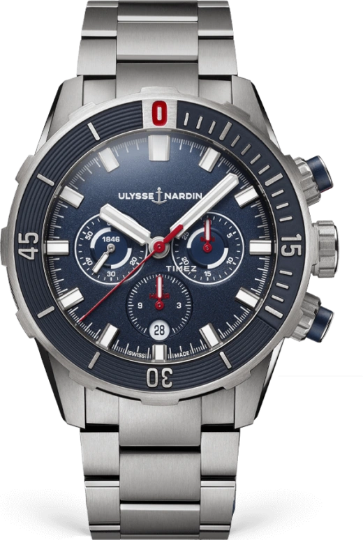 Ulysse Nardin,Diver 44mm,44mm,Titanium Gold,Blue,Automatic,Chronograph,Day,1503,1503-170-7M/93