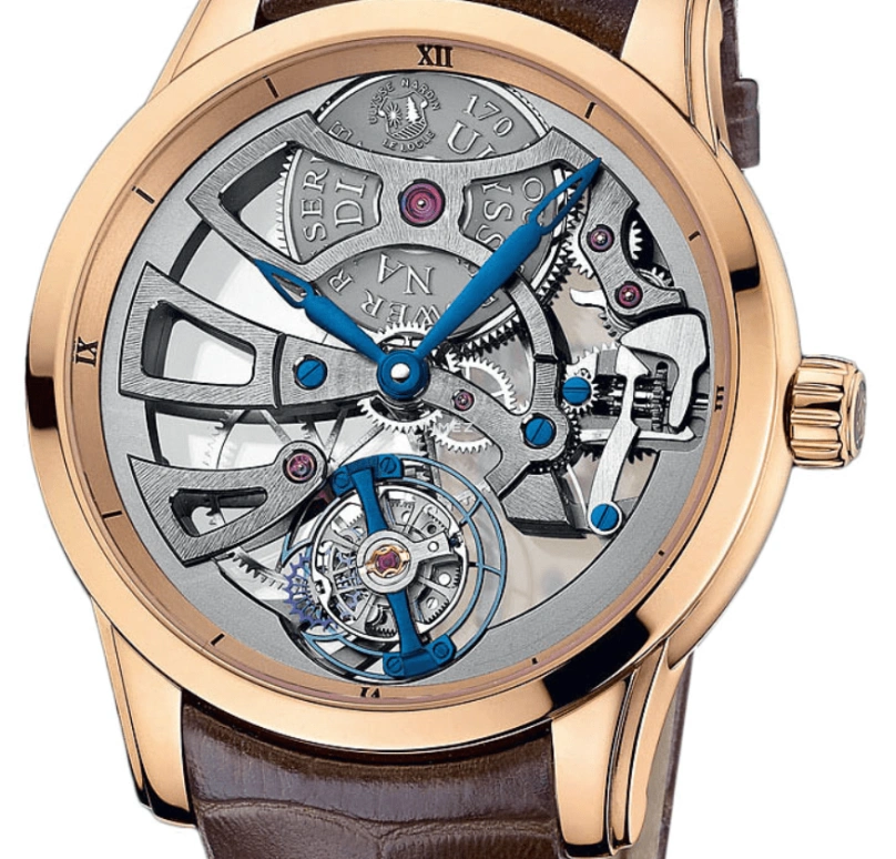 Ulysse Nardin,Other 44mm,44mm,Rose Gold,Skeleton,Handwound,Tourbillon,170hours,1706,1706-129