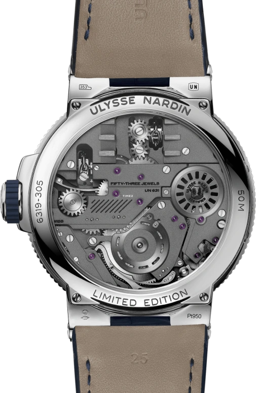 Ulysse Nardin,Marine 44mm,44mm,Platinum,Blue,Handwound,Moonphase,Power Reserve Indicator,Tourbillon,6319,6319-305