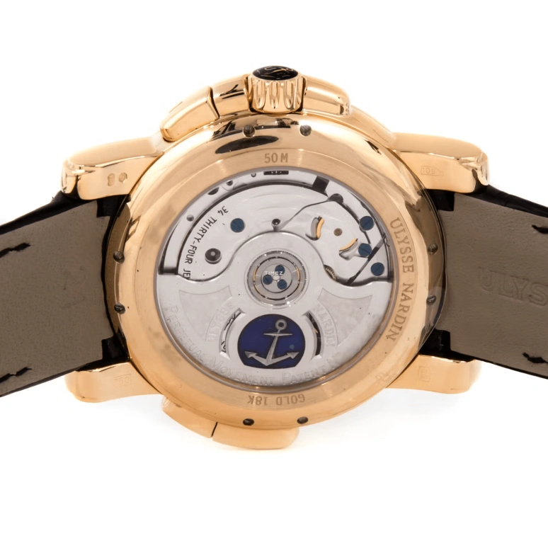 Ulysse Nardin,Other 42mm,42mm,Rose Gold,Black,Automatic,Chronograph,Month,Date,Day,In-house Caliber,Sapphire,Crystal Glass,326,326-60/62