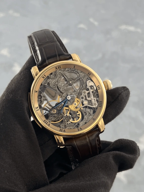 雅典,Maxi Skeleton 45毫米,45毫米,玫瑰金,玫瑰金色,银色,手动上弦,蓝宝石,水晶玻璃,圆形,3012,3012-200
