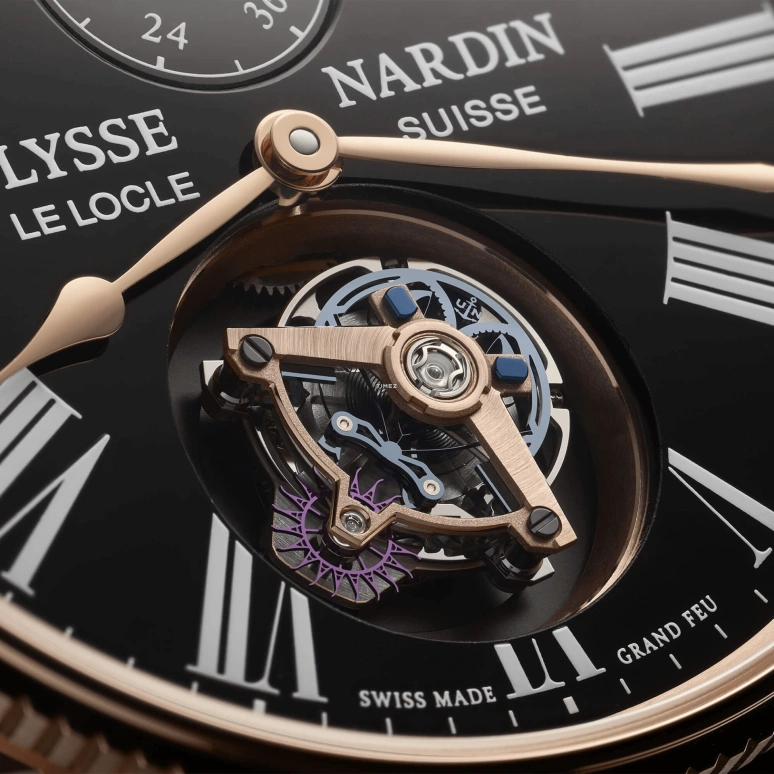 Ulysse Nardin,Marine 42mm,42mm,Rose Gold,Black,Automatic,Power Reserve Indicator,Tourbillon,1282,1282-310LE-2AE-175/1A