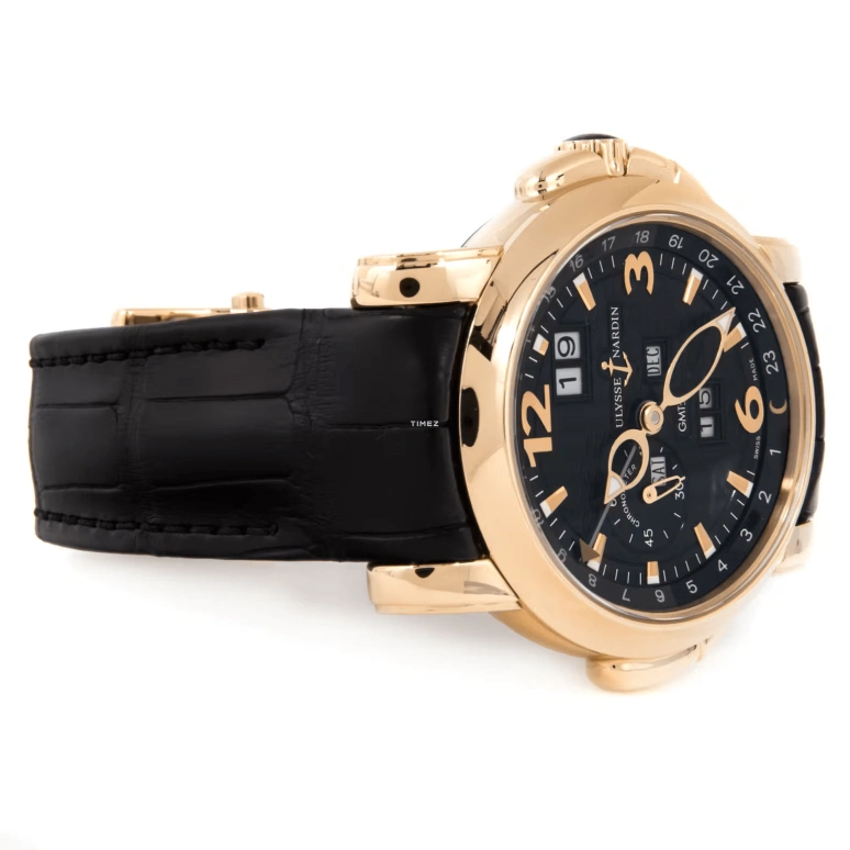 Ulysse Nardin,Other 42mm,42mm,Rose Gold,Black,Automatic,Chronograph,Month,Date,Day,In-house Caliber,Sapphire,Crystal Glass,326,326-60/62