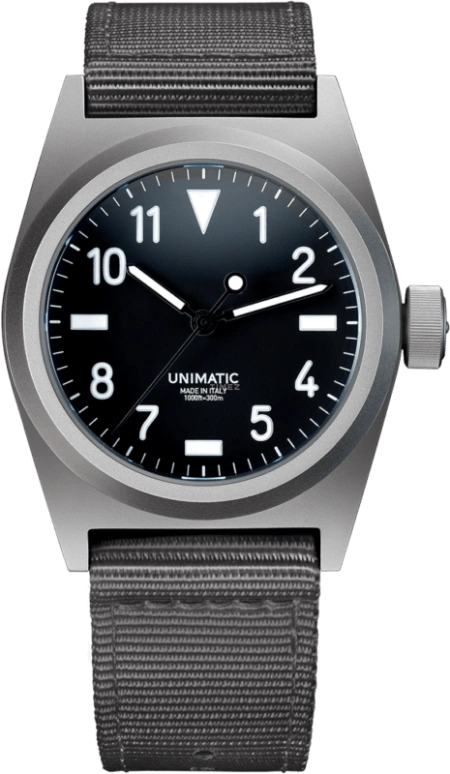 Unimatic,Modello Due 38.50mm,38.50mm,Stainless Steel,Black,Automatic,41hours,Sapphire,U2,U2-B