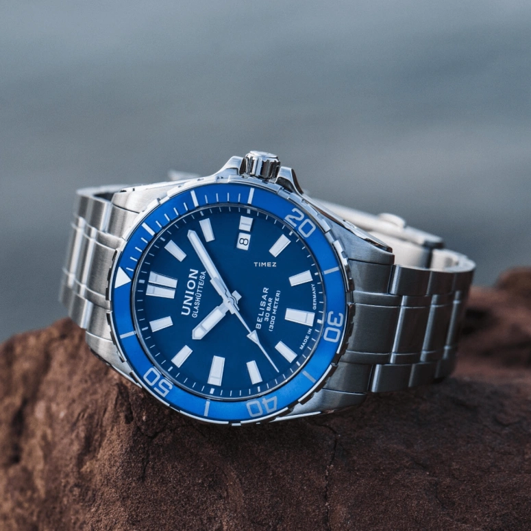 UNION,BELISAR 42mm,42mm,Stainless Steel,Blue,Automatic,Day,60hours,D014,D014.907.11.041.00