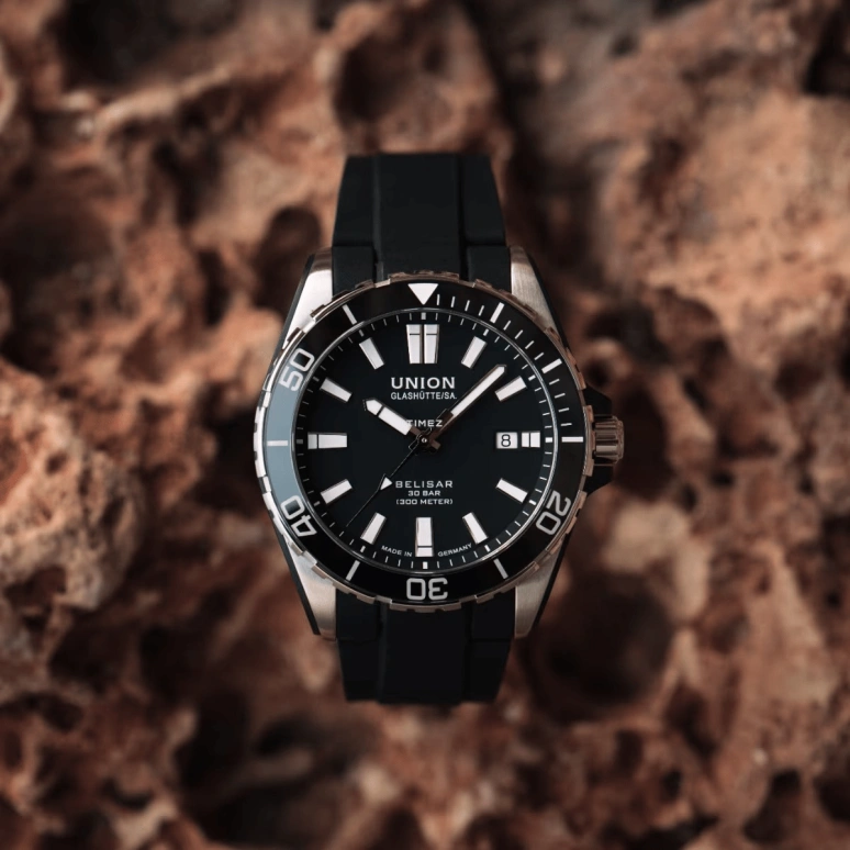 UNION,BELISAR 42mm,42mm,Stainless Steel,Black,Automatic,Day,60hours,D014,D014.907.27.051.00