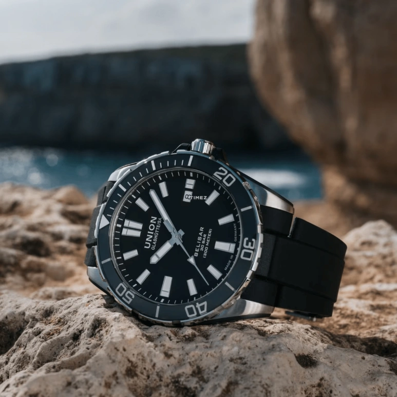 UNION,BELISAR 42mm,42mm,Stainless Steel,Black,Automatic,Day,60hours,D014,D014.907.27.051.00