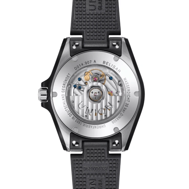 UNION,BELISAR 42mm,42mm,Stainless Steel,Blue,Automatic,Day,60hours,D014,D014.907.11.041.00