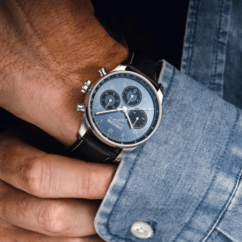 宇联,贝利士 40毫米,40毫米,精钢,蓝色,自动上弦,计时,日历,D009,D009.227.16.042.00