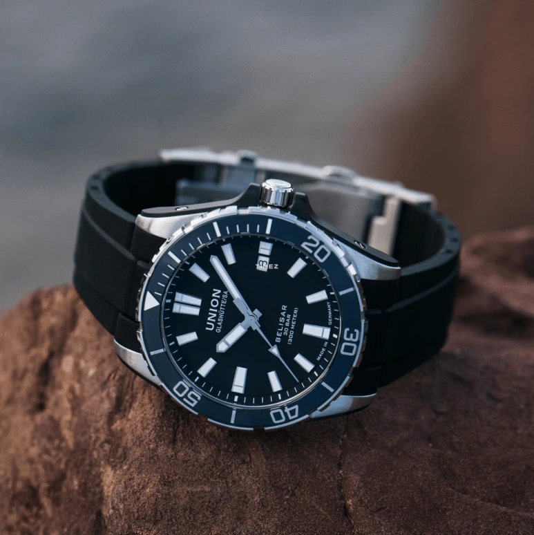 UNION,BELISAR 42mm,42mm,Stainless Steel,Black,Automatic,Day,60hours,D014,D014.907.27.051.00