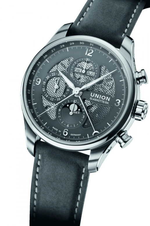 UNION,BELISAR 44mm,44mm,Stainless Steel,Stainless Steel,Grey,Automatic,Chronograph,Moonphase,Month,Date,Sapphire,Glass,Round,D009,D009.425.16.087.00