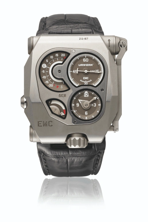 Urwerk,其它 45x49毫米,45x49毫米,钛合金,灰色,机电式,动力储存指示,功能指示器,UR,UR-EMC