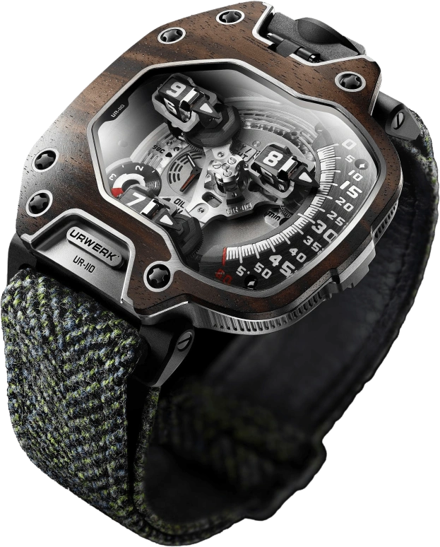 Urwerk,UR-110 47毫米,47毫米,钛合金,红金,黑色,自动上弦,42小时,自制机芯,UR,UR-110 EBONY