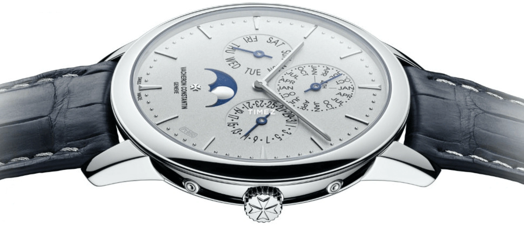 Vacheron Constantin,Patrimony 41mm,41mm,Platinum,Silver,Automatic,Moonphase,Perpetual Calendar,Leap Year,Month,40hours,In-house Caliber,43175,43175/000P-B190