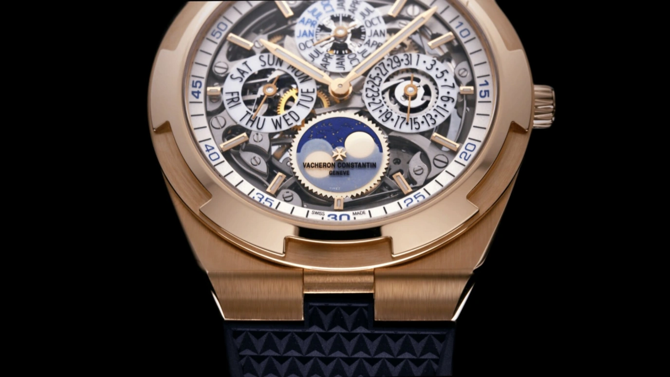 Vacheron Constantin,Overseas 41.50mm,41.50mm,Pink Gold,Skeleton,Automatic,Moonphase,Perpetual Calendar,Leap Year,Month,40hours,In-house Caliber,4300V,4300V/120R-B547