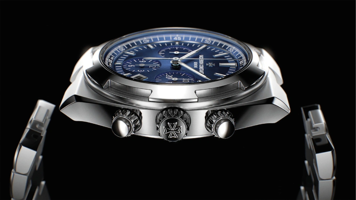 Vacheron Constantin,Overseas 42.50mm,42.50mm,Stainless Steel,Blue,Automatic,Chronograph,Day,5500V,5500V/110A-B148