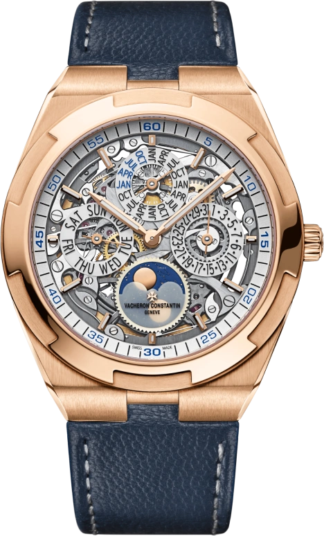 Vacheron Constantin,Overseas 41.50mm,41.50mm,Pink Gold,Skeleton,Automatic,Moonphase,Perpetual Calendar,Leap Year,Month,40hours,In-house Caliber,4300V,4300V/120R-B547