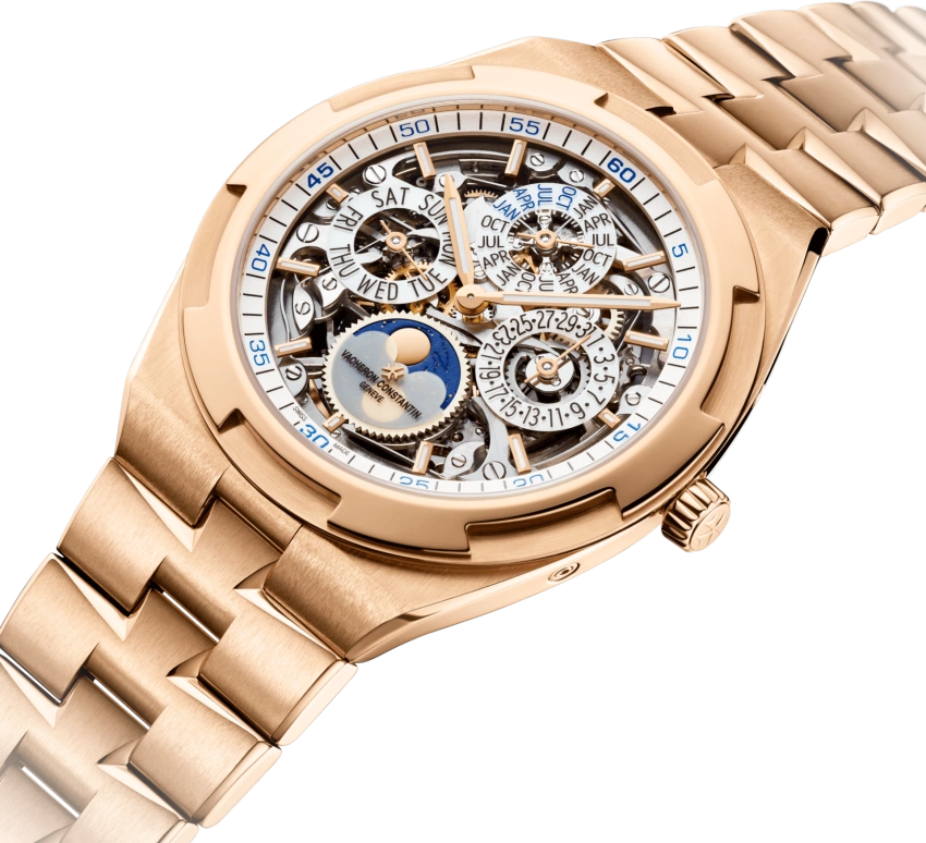 Vacheron Constantin,Overseas 41.50mm,41.50mm,Pink Gold,Skeleton,Automatic,Moonphase,Perpetual Calendar,Leap Year,Month,40hours,In-house Caliber,4300V,4300V/120R-B547