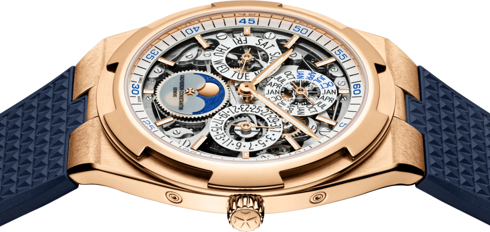 Vacheron Constantin,Overseas 41.50mm,41.50mm,Pink Gold,Skeleton,Automatic,Moonphase,Perpetual Calendar,Leap Year,Month,40hours,In-house Caliber,4300V,4300V/120R-B547