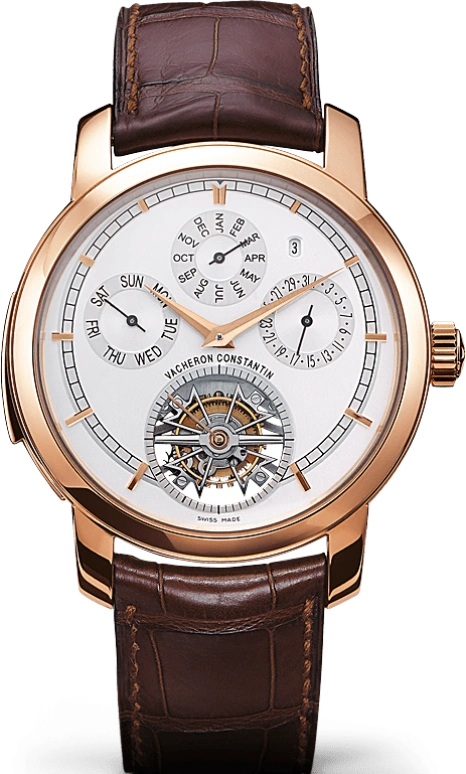 Vacheron Constantin,Traditionnelle 44mm,44mm,Pink Gold,Silver,Handwound,Perpetual Calendar,Leap Year,Month,Day,58hours,In-house Caliber,80172,80172/000R-9300