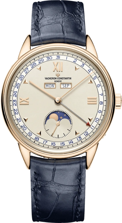 Vacheron Constantin,Historiques 40mm,40mm,Pink Gold,Silver,Handwound,Moonphase,Month,Date,Day,65hours,In-house Caliber,3100V,3100V/000R-B422