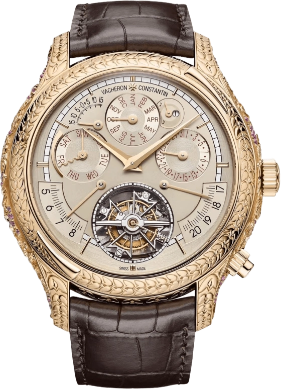 Vacheron Constantin,Artelier Cabinotiers Special Order 47mm,47mm,Pink Gold,Red Gold,Pink Red,Champagne,Handwound,Moonphase,Perpetual Calendar,Month,Date,58hours,In-house Caliber,9700C,9700C/000R-B755
