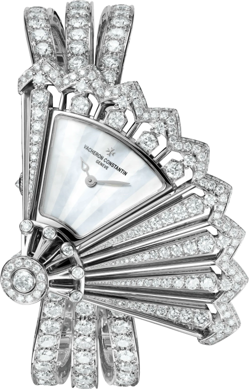 Vacheron Constantin,Heures Créatives 29.80x36.40mm,29.80x36.40mm,White Gold,White,Silver,Silver White,Handwound,40hours,In-house Caliber,37531,37531/F04G-B060