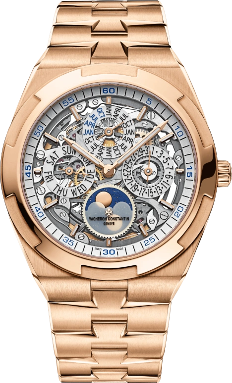 Vacheron Constantin,Overseas 41.50mm,41.50mm,Pink Gold,Skeleton,Automatic,Moonphase,Perpetual Calendar,Leap Year,Month,40hours,In-house Caliber,4300V,4300V/120R-B547