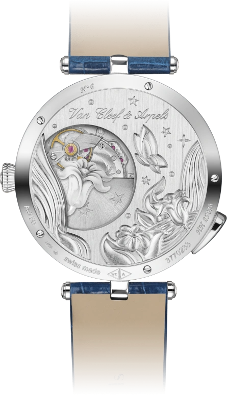 Van Cleef & Arpels,Poetic Complications® 40mm,40mm,White Gold,Blue,Purple,Multi-Color,Automatic,Sapphire,Crystal Glass,Round,VCARO8PN00