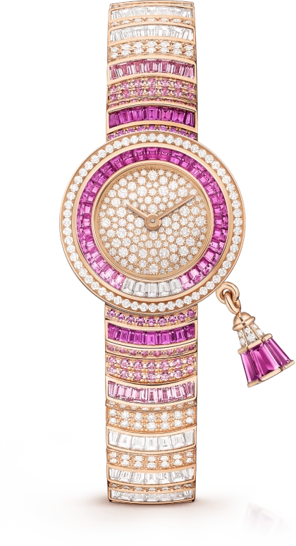 Van Cleef & Arpels,Charms 21mm,21mm,Rose Gold,Sapphire,Rose,Quartz,Rectangular,Rose Gold,Pink Red,Red,VCARO8RG00