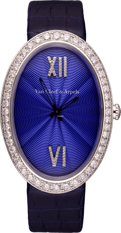 Van Cleef & Arpels,Lady Arpels 50x34.17mm,50x34.17mm,White Gold,Blue,Quartz,Sapphire,Crystal Glass,Oval,VCARN9VB00
