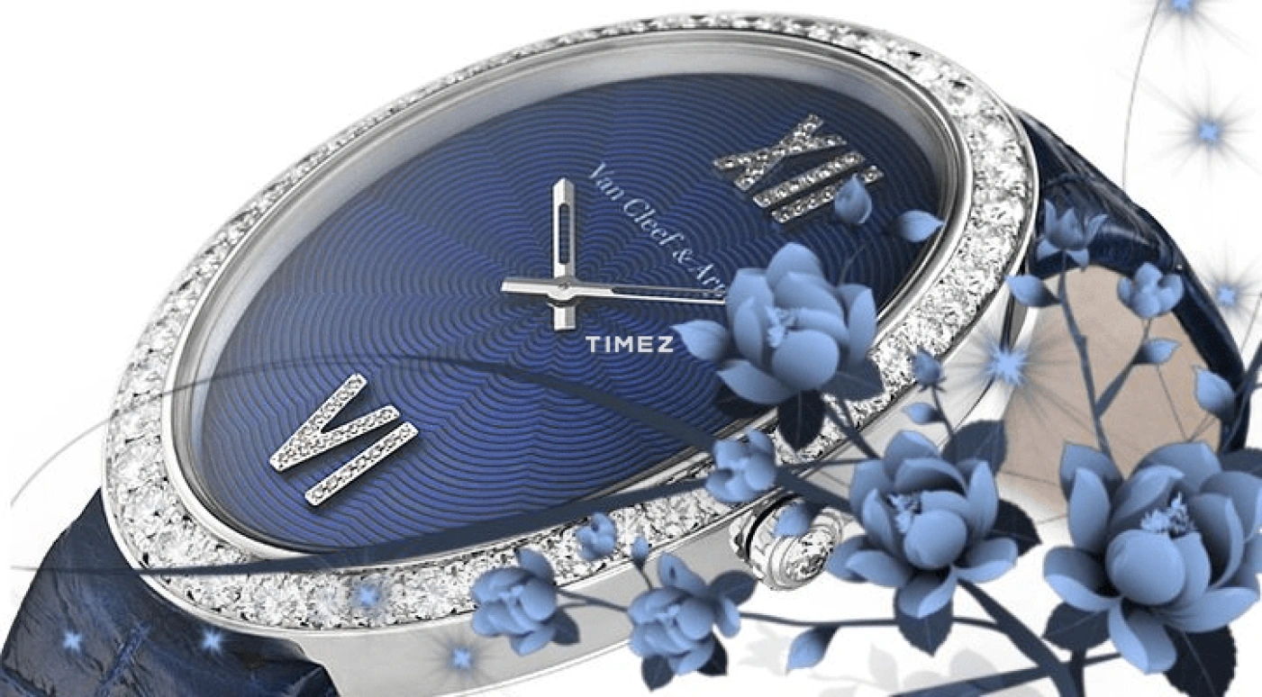Van Cleef & Arpels,Lady Arpels 50x34.17mm,50x34.17mm,White Gold,Blue,Quartz,Sapphire,Crystal Glass,Oval,VCARN9VB00