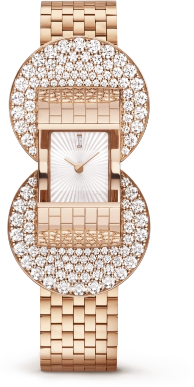 梵克雅宝,Ludo Secret 49x25毫米,49x25毫米,玫瑰金,白色,石英,长方形,玫瑰金色,VCARPBKC00