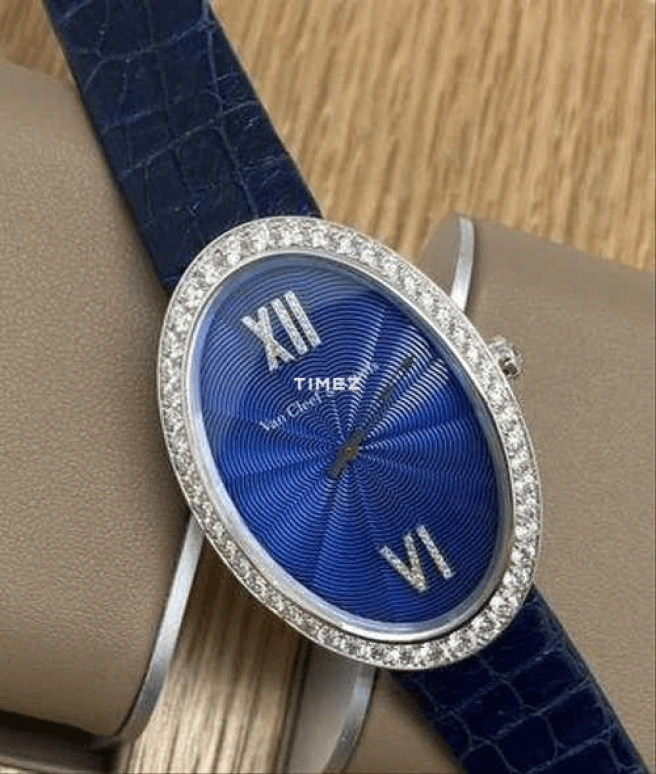 Van Cleef & Arpels,Lady Arpels 50x34.17mm,50x34.17mm,White Gold,Blue,Quartz,Sapphire,Crystal Glass,Oval,VCARN9VB00