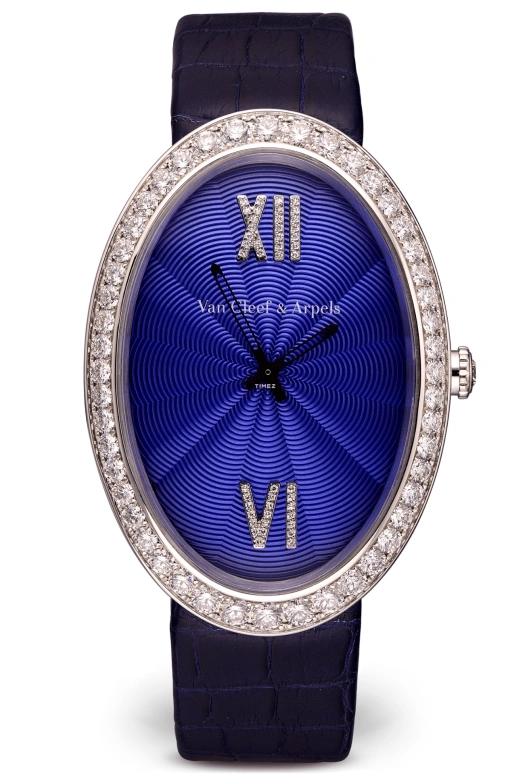 Van Cleef & Arpels,Lady Arpels 50x34.17mm,50x34.17mm,White Gold,Blue,Quartz,Sapphire,Crystal Glass,Oval,VCARN9VB00