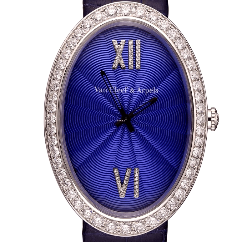 Van Cleef & Arpels,Lady Arpels 50x34.17mm,50x34.17mm,White Gold,Blue,Quartz,Sapphire,Crystal Glass,Oval,VCARN9VB00