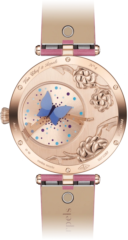 Van Cleef & Arpels,Poetic Complications® 38mm,38mm,Rose Gold,Rose,Pink Red,White,Red,Multi-Color,Automatic,Sapphire,Crystal Glass,Round,VCARPBJM00