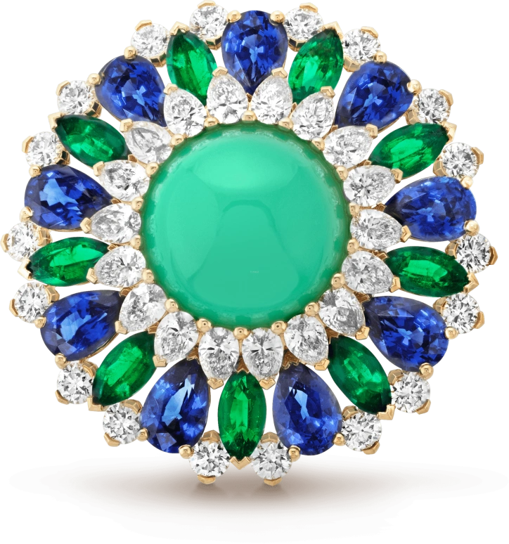 Van Cleef & Arpels,High Jewelry ,Sapphire,Yellow Gold,White,Sapphire,Crystal Glass,Setting,Diamonds,Emerald,Sapphire,VCARO8X900