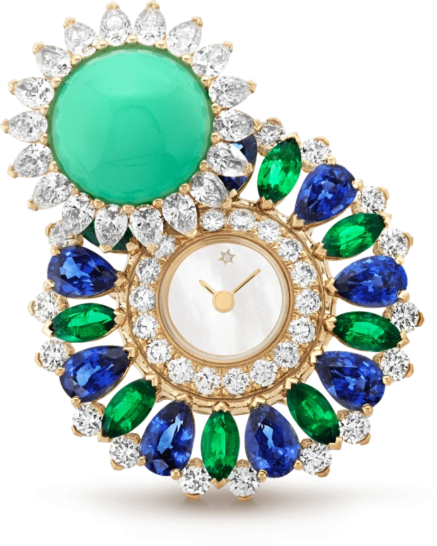 Van Cleef & Arpels,High Jewelry ,Sapphire,Yellow Gold,White,Sapphire,Crystal Glass,Setting,Diamonds,Emerald,Sapphire,VCARO8X900