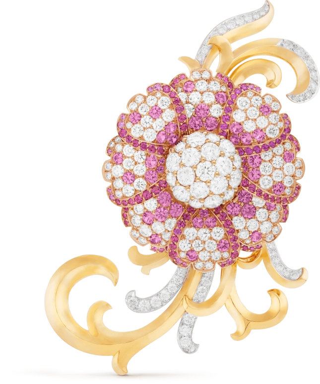 Van Cleef & Arpels,High Jewelry 39mm,39mm,Rose Gold,Sapphire,Sapphire,Crystal Glass,Rose Gold,Pink Red,Red,Setting,Diamonds,Sapphire,VCARO8SQ00