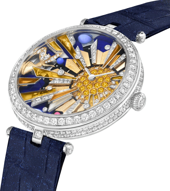 Van Cleef & Arpels,Extraordinary Dials™ 41mm,41mm,White Gold,Rose,White,Yellow,Sapphire,Crystal Glass,Setting,Diamonds,VCARO8Z500