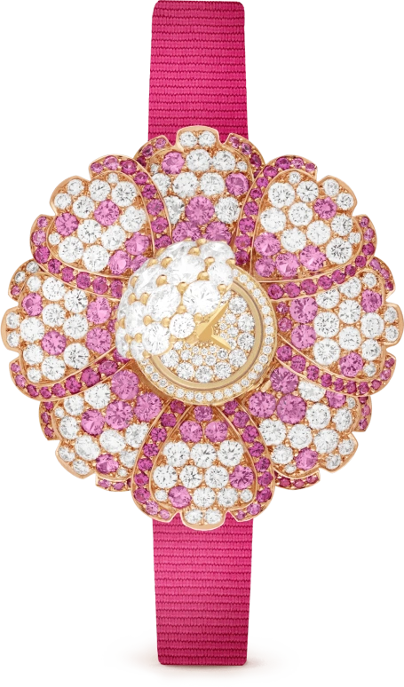 Van Cleef & Arpels,High Jewelry 39mm,39mm,Rose Gold,Sapphire,Sapphire,Crystal Glass,Rose Gold,Pink Red,Red,Setting,Diamonds,Sapphire,VCARO8SQ00