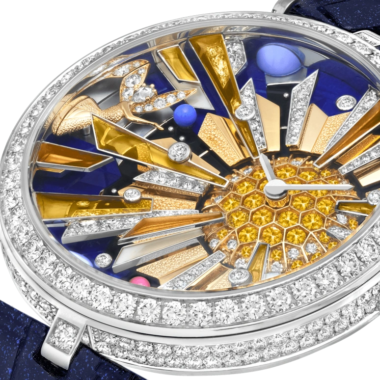 Van Cleef & Arpels,Extraordinary Dials™ 41mm,41mm,White Gold,Rose,White,Yellow,Sapphire,Crystal Glass,Setting,Diamonds,VCARO8Z500