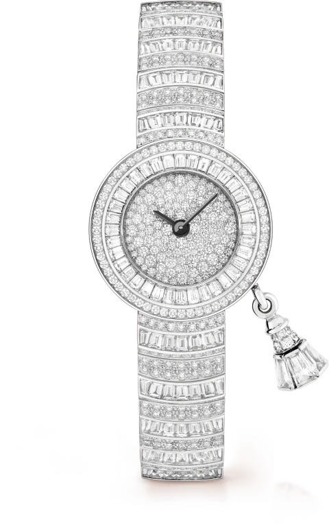 Van Cleef & Arpels,Charms 21mm,21mm,White Gold,Silver,Sapphire,Crystal Glass,Setting,Diamonds,VCARO8T200