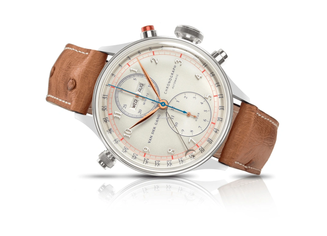 Van der Gang Watches,Original 41毫米,41毫米,精钢,白色,自动上弦,计时,月历,星期历,日历,42小时,蓝宝石,水晶玻璃,20052BW,20052BW-TRg