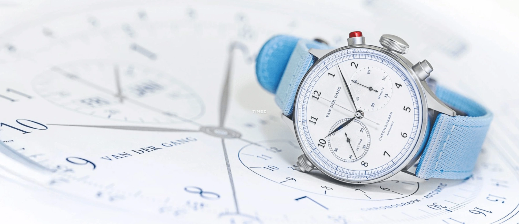 Van der Gang Watches,Chronograaf 41毫米,41毫米,精钢,白色,自动上弦,计时,48小时,20019BW,20019BW-TRh-S