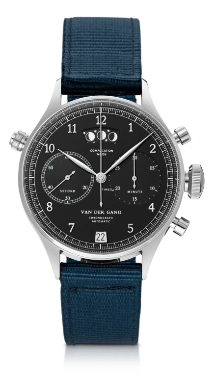 Van der Gang Watches,Gents 41mm,41mm,Stainless Steel,Black,Automatic,Chronograph,Day,20022